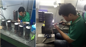 毅順團隊加工作業中